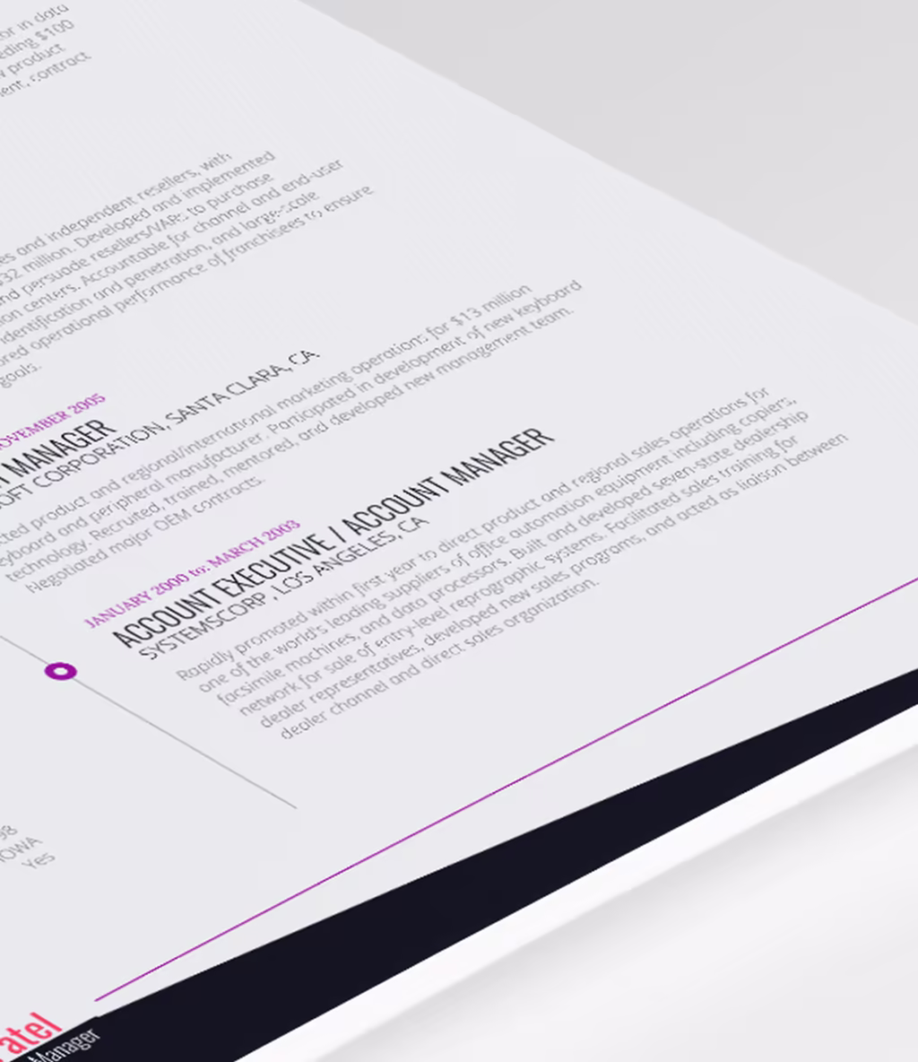 Askella resume template experience detail