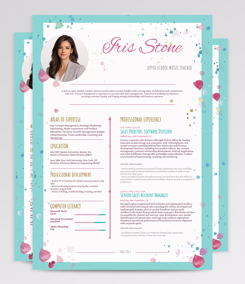 Bellatrix resume template overview
