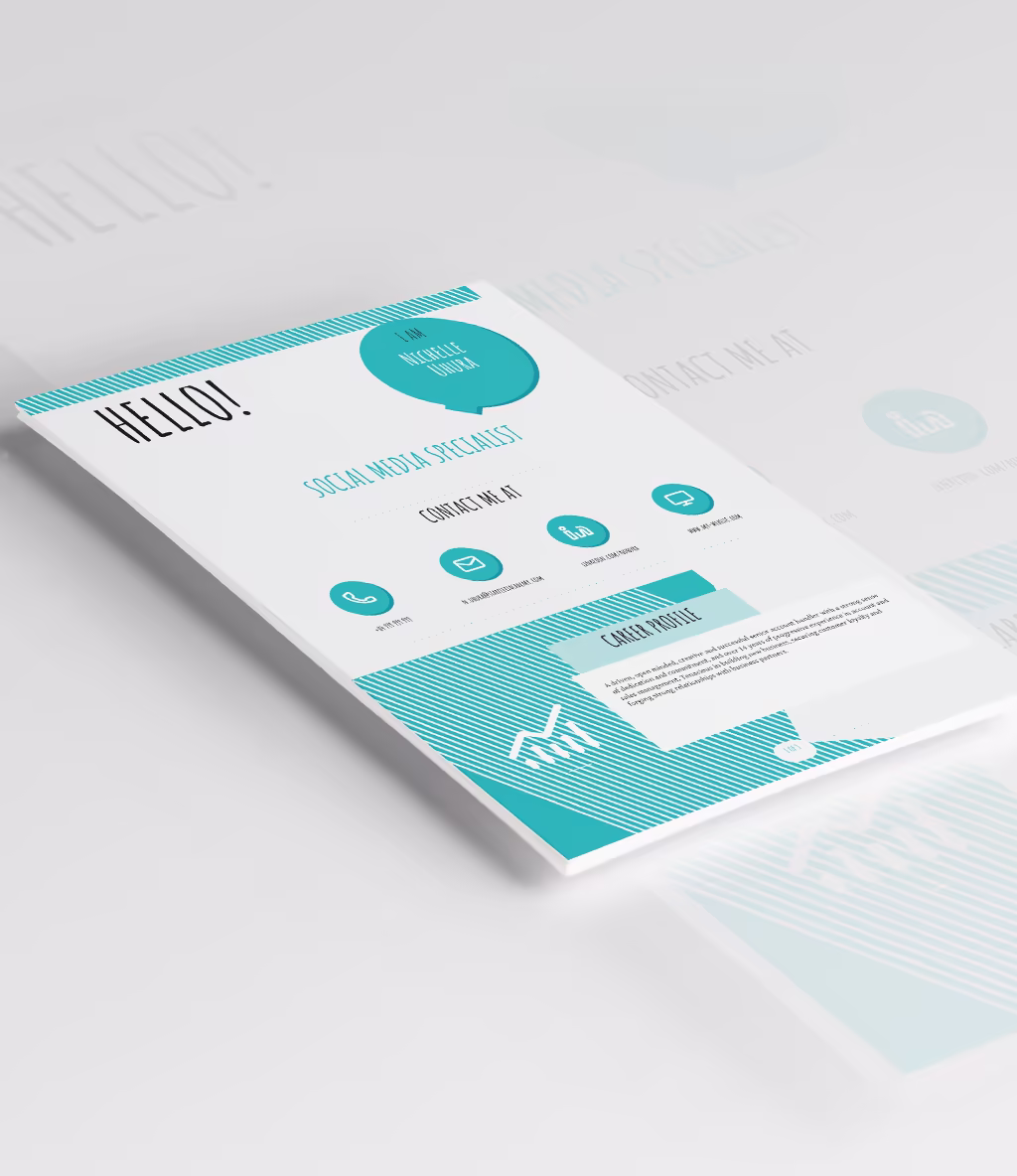 Berenices resume template angled mockup
