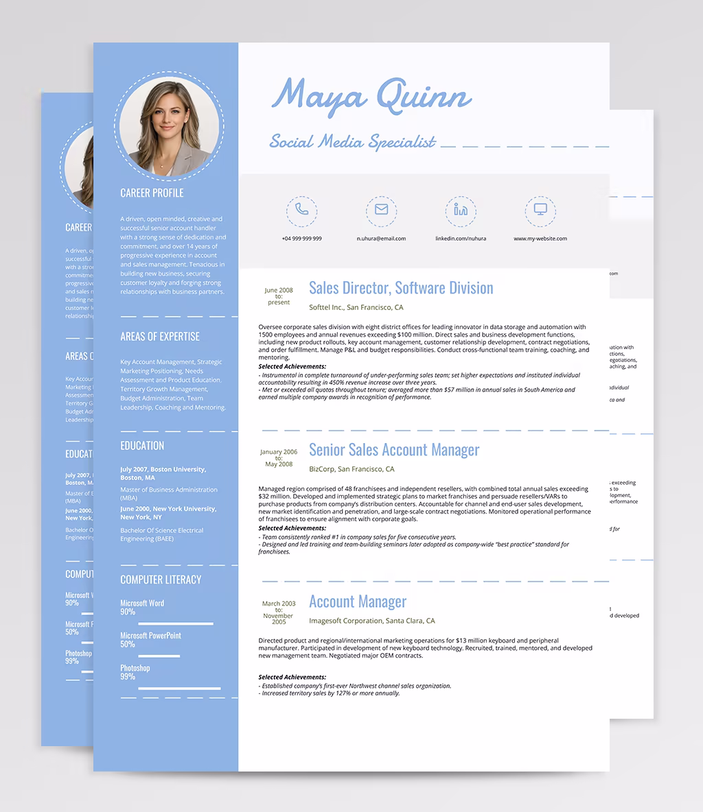 Cassiopeia resume template overview