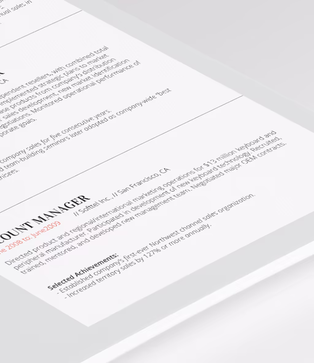 Eguskine resume template experience detail