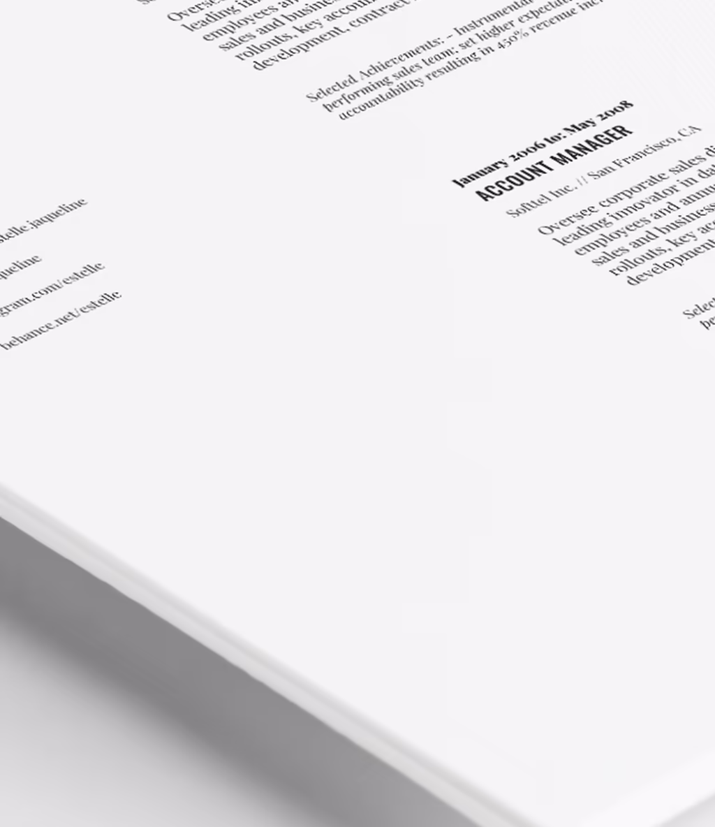 Estelle resume template skills detail