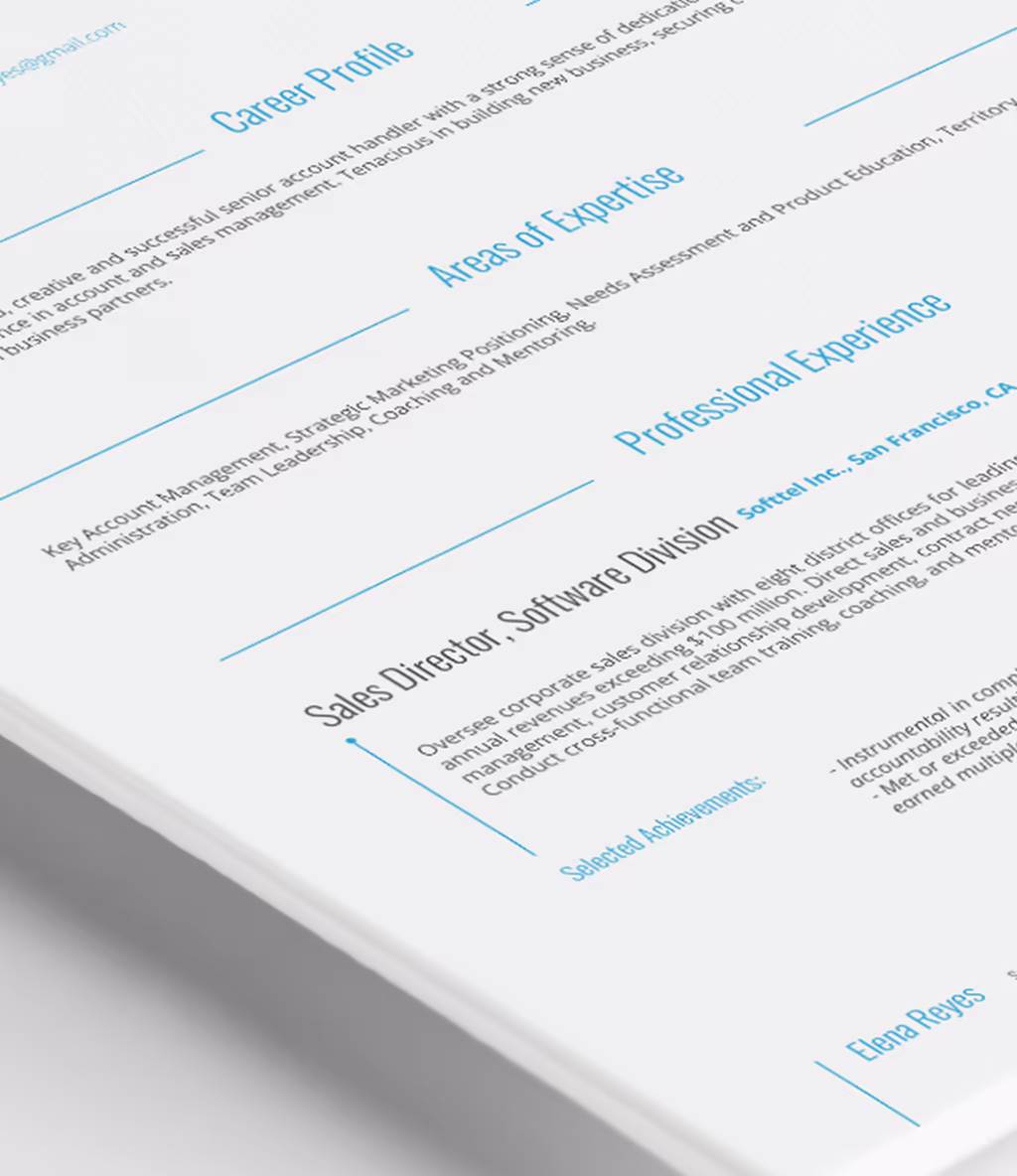Gemini resume template skills detail