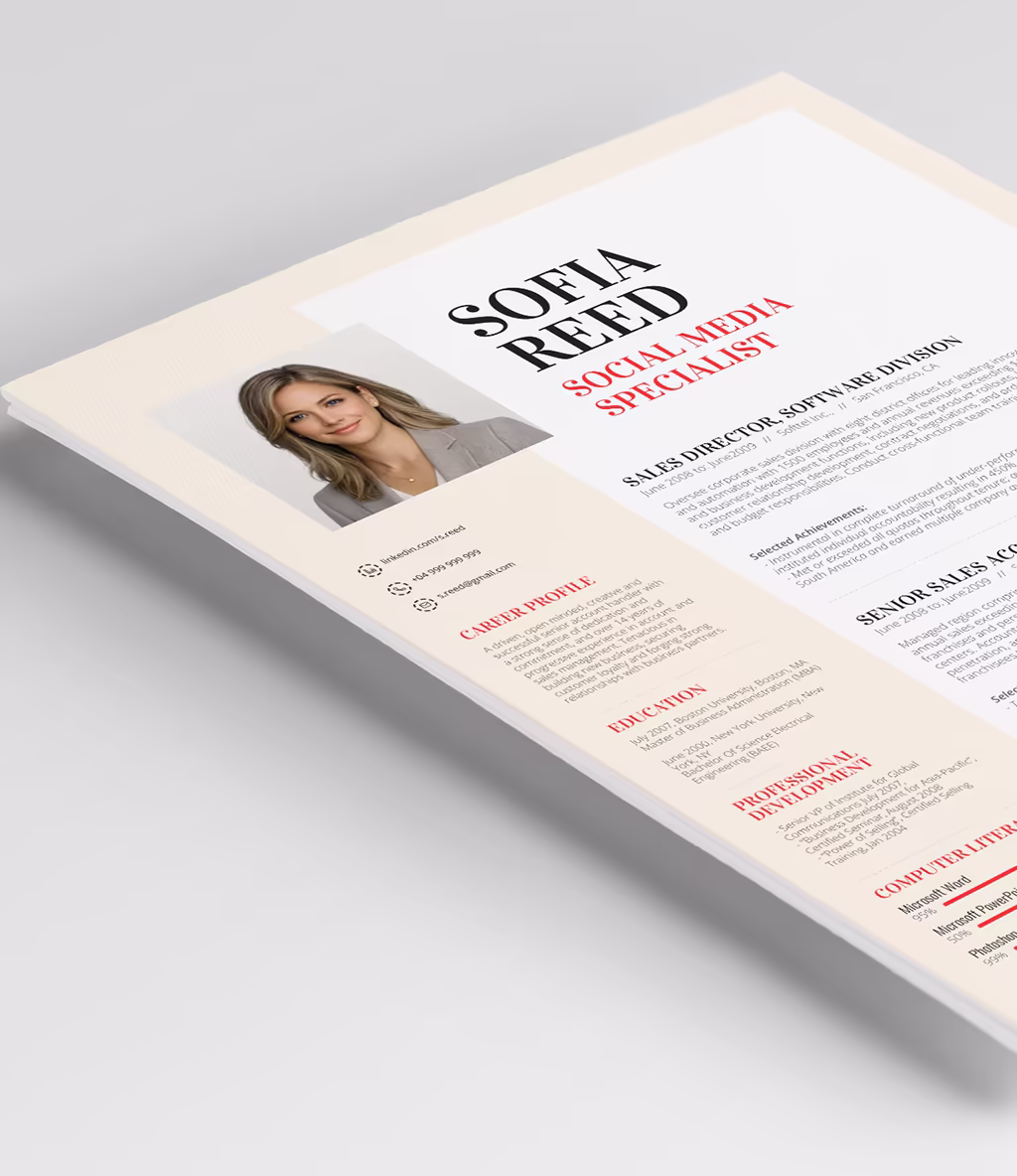 Graffias resume template header detail