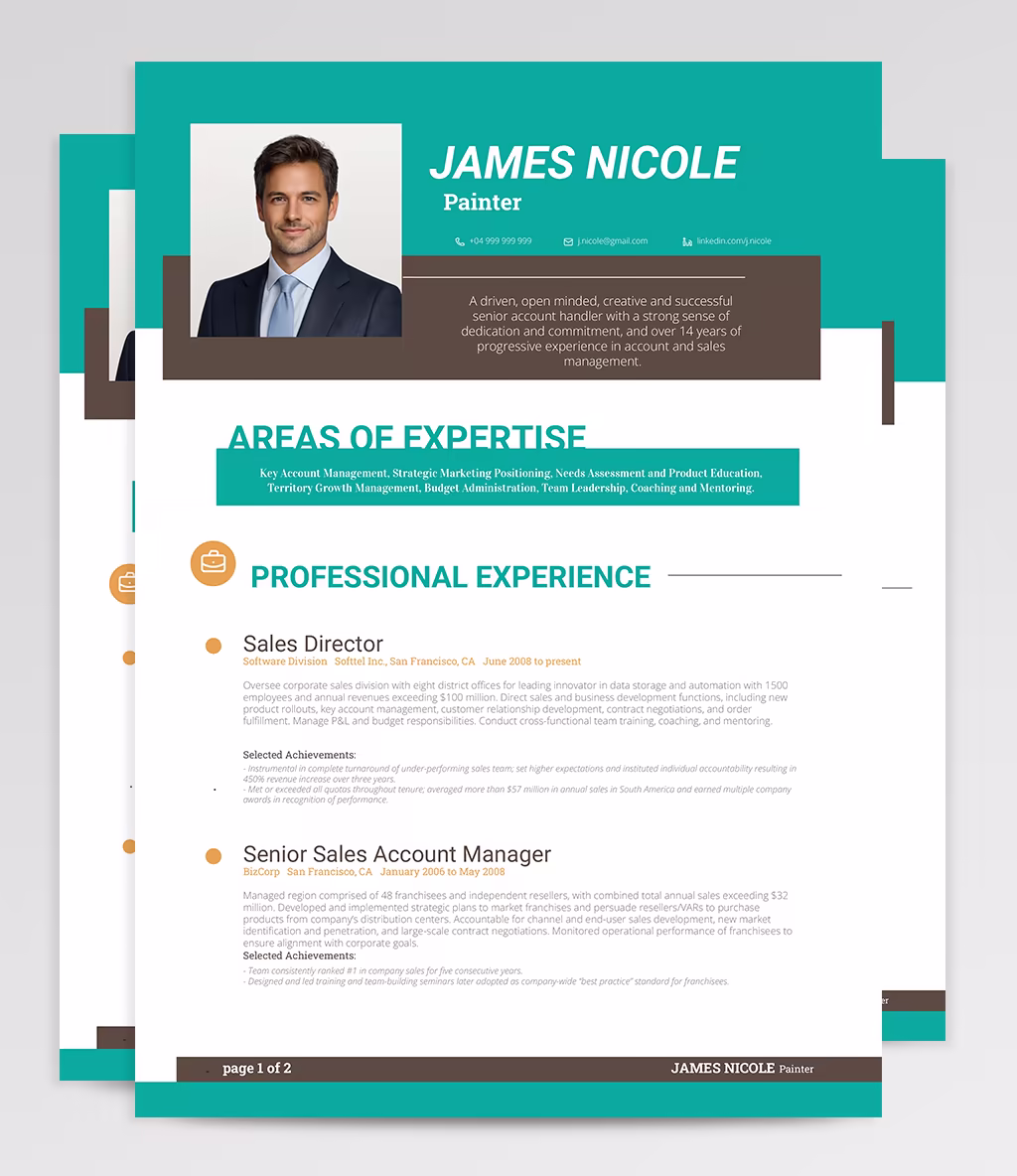 Johanna resume template overview