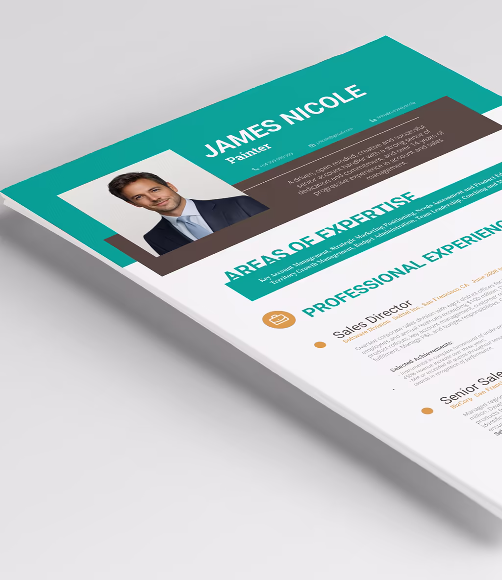 Johanna resume template header detail