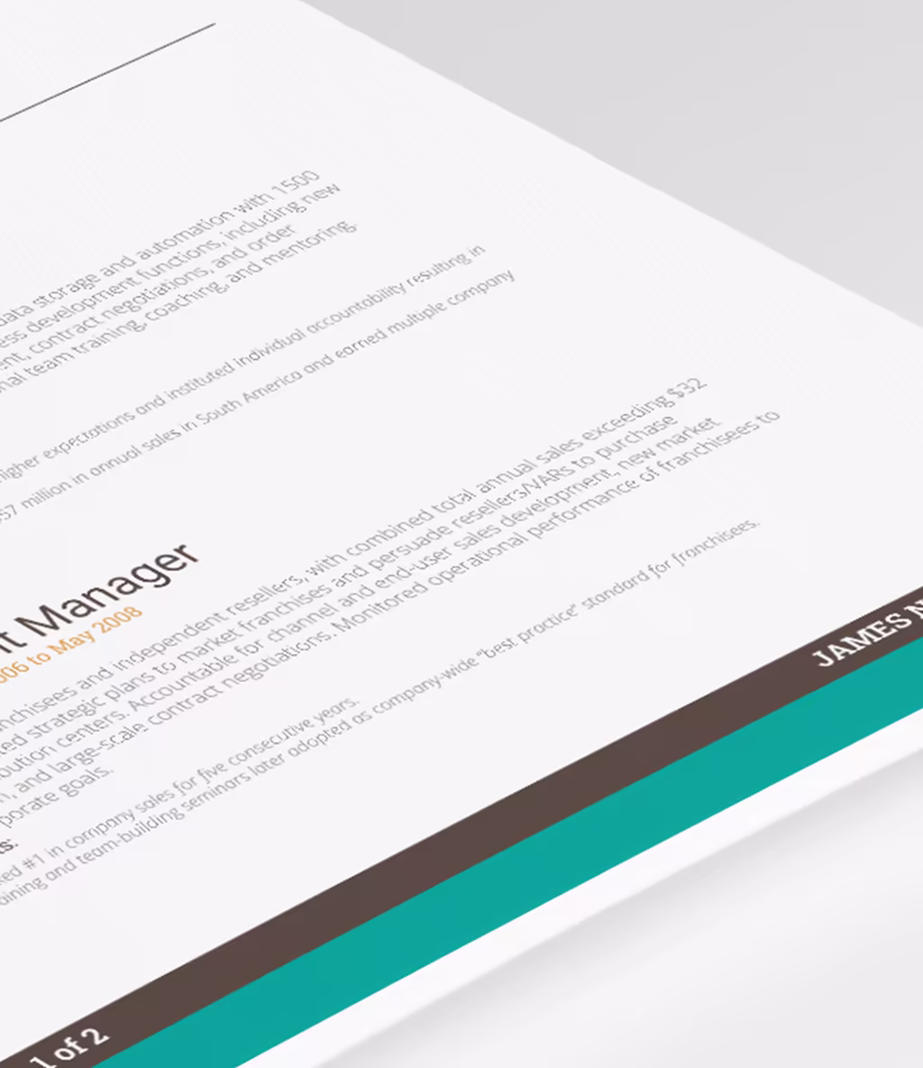 Johanna resume template experience detail