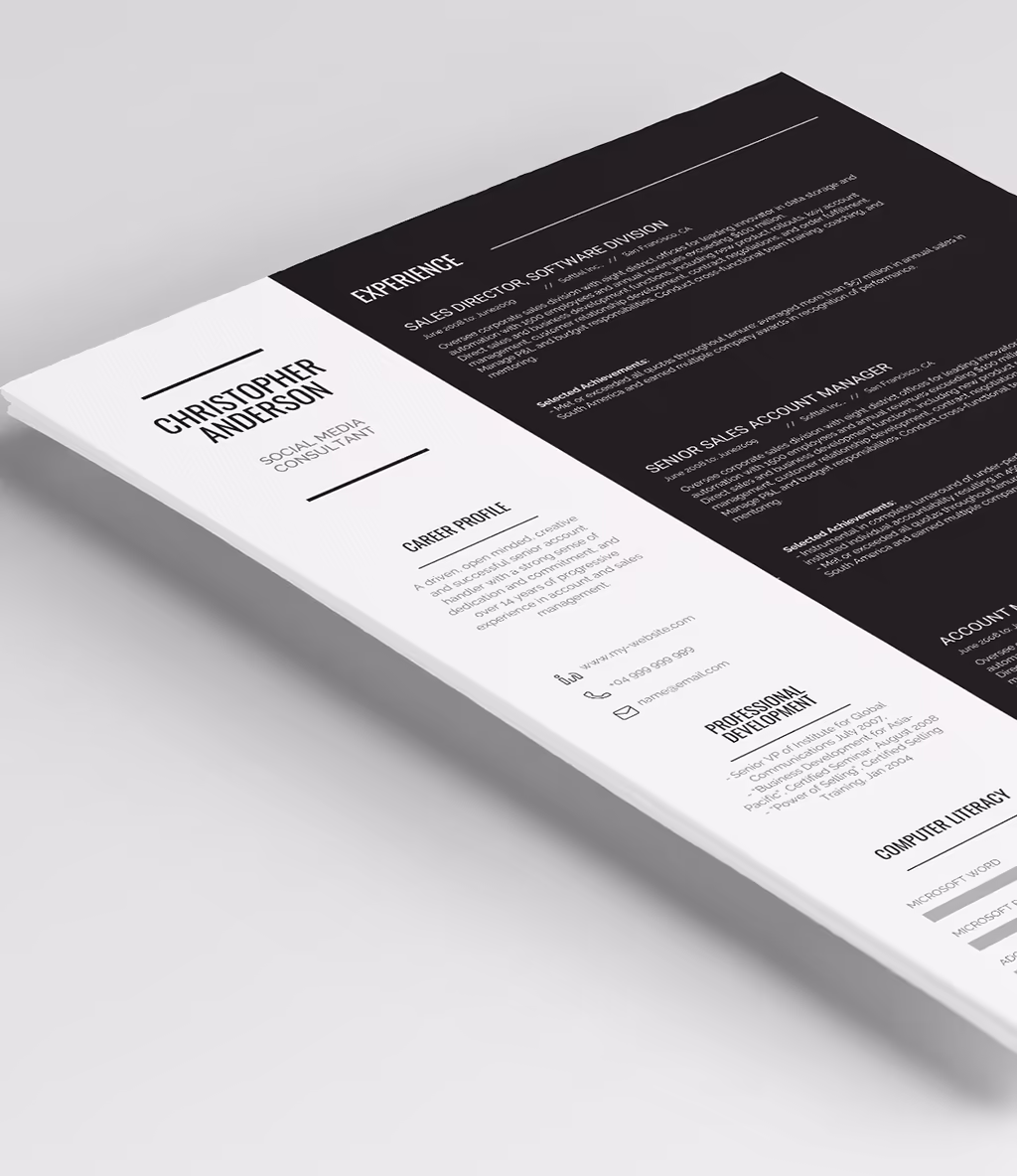 Khalama resume template header detail