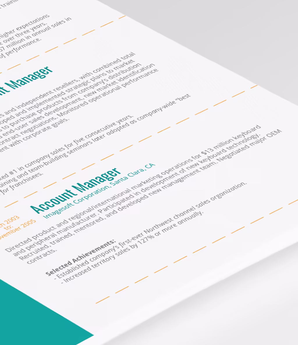 Kitalpha resume template experience detail