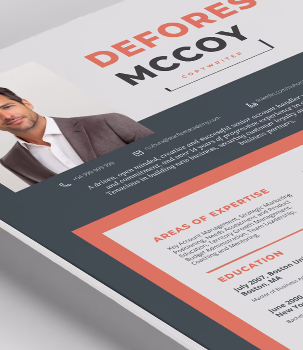 Kraz resume template content detail