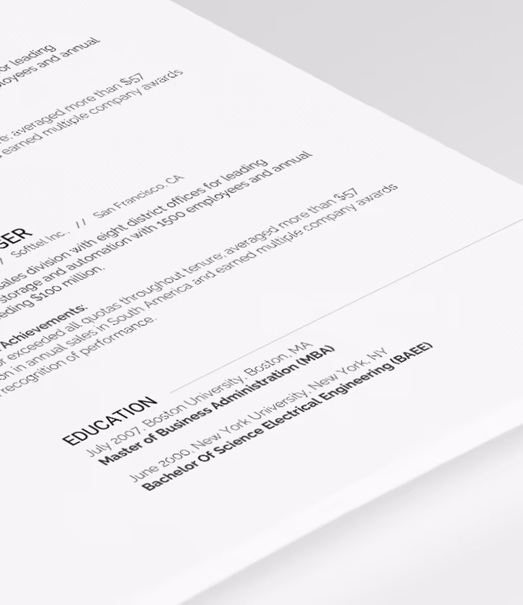 Michewa resume template experience detail