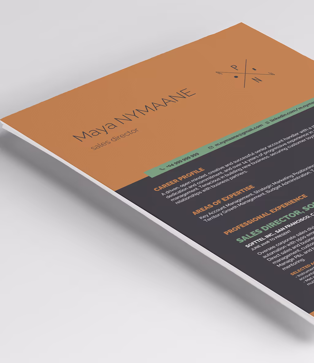 Nymaane resume template header detail