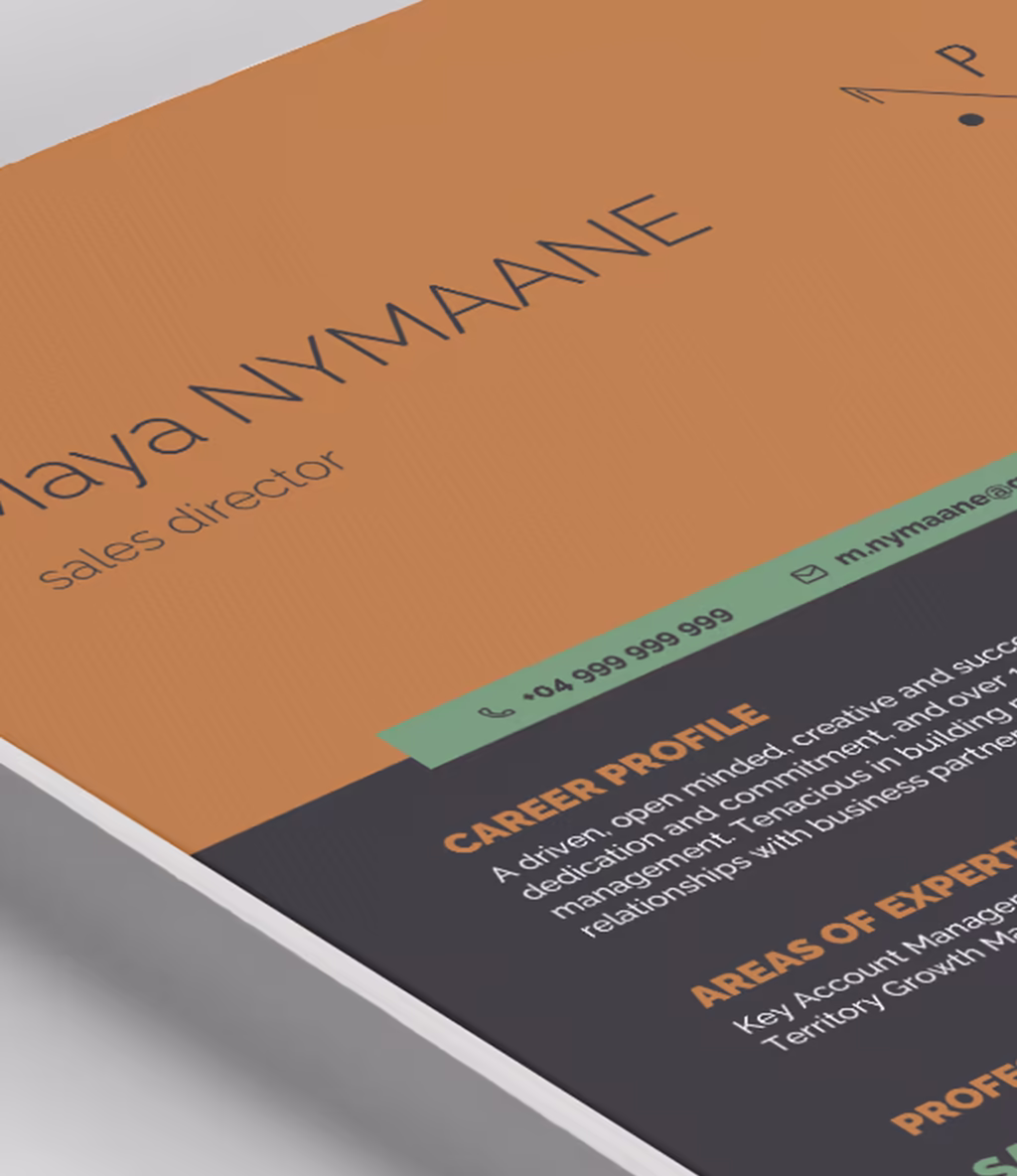 Nymaane resume template content detail