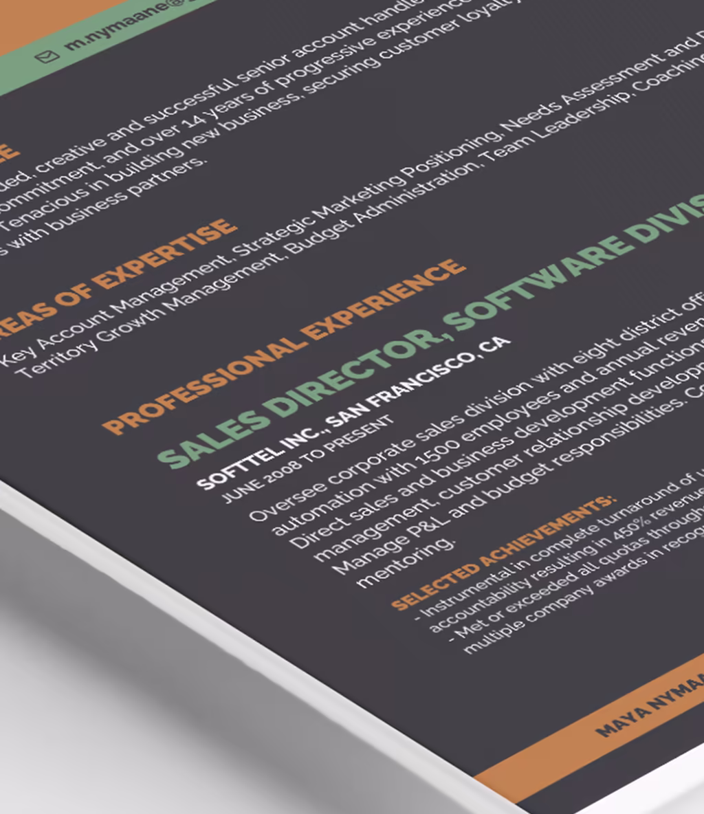 Nymaane resume template skills detail