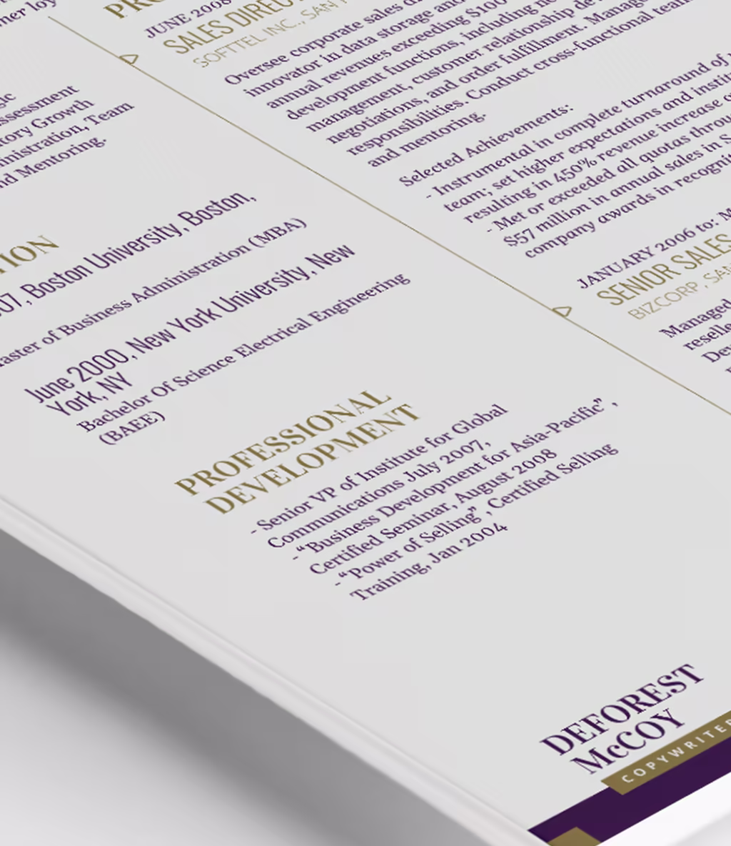 Priam resume template skills detail
