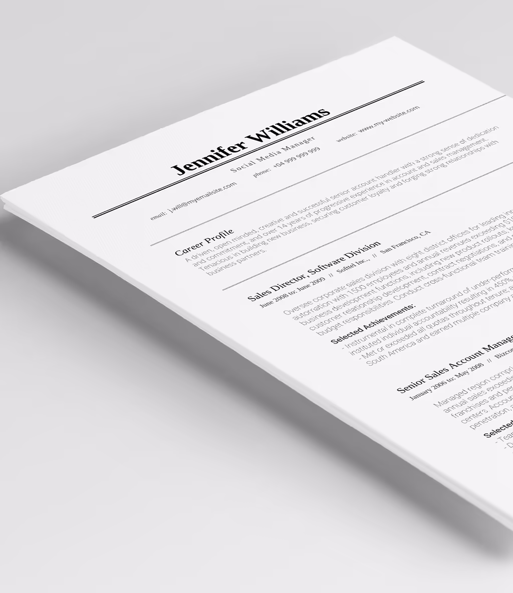 Seren resume template header detail