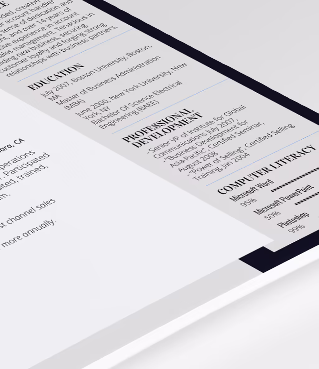 Shanira resume template experience detail