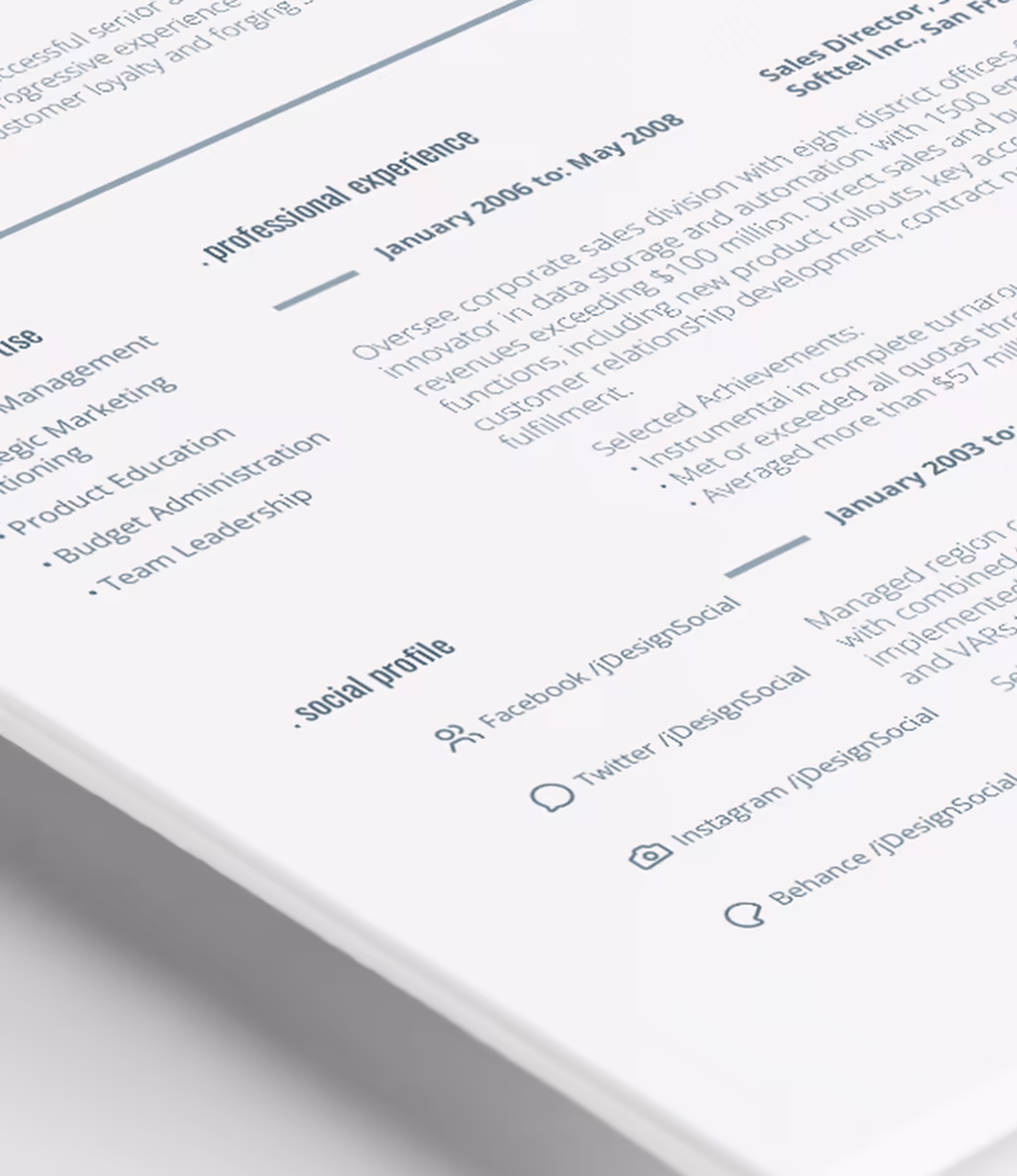 Shona resume template skills detail