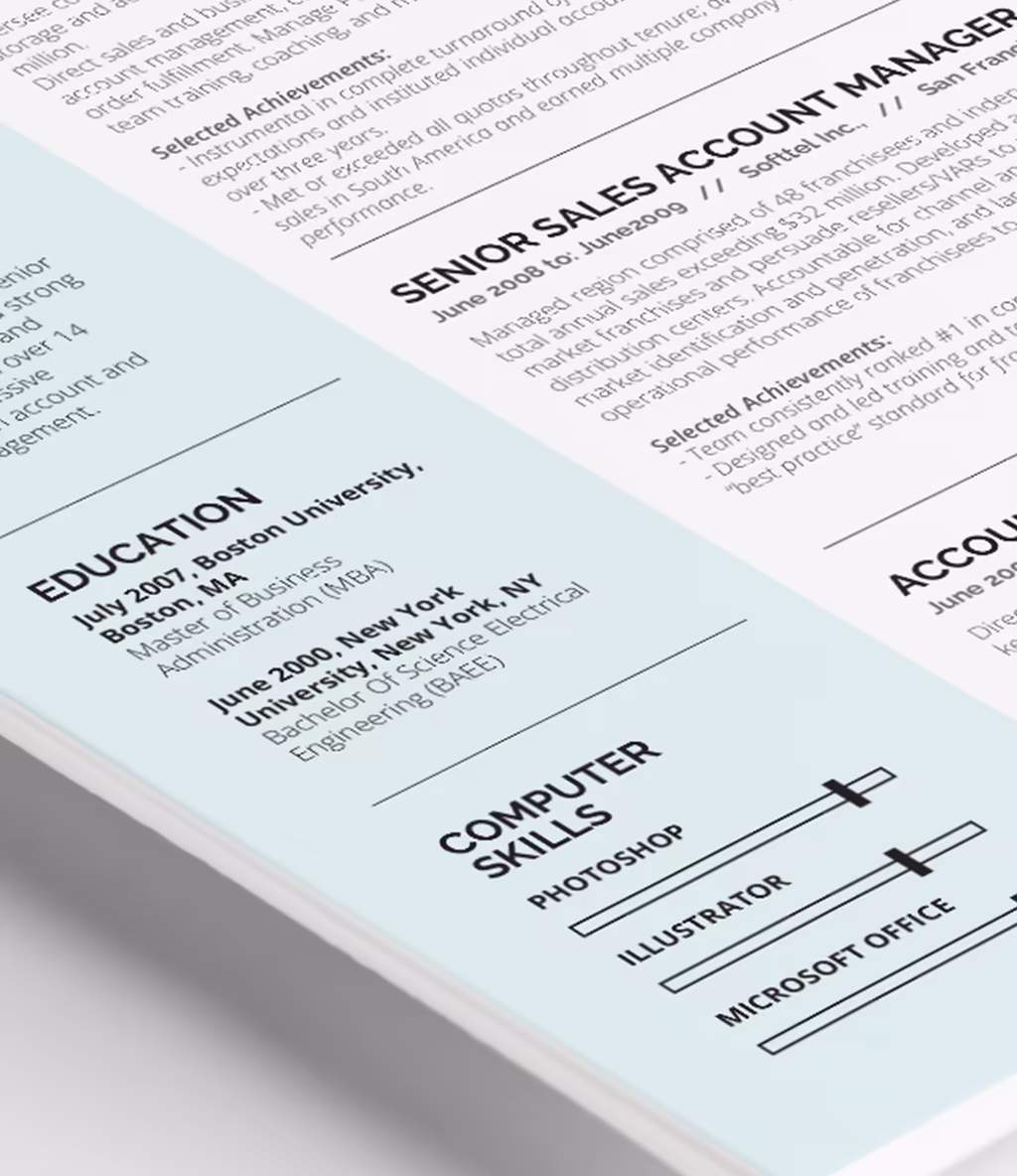 Tarika resume template skills detail