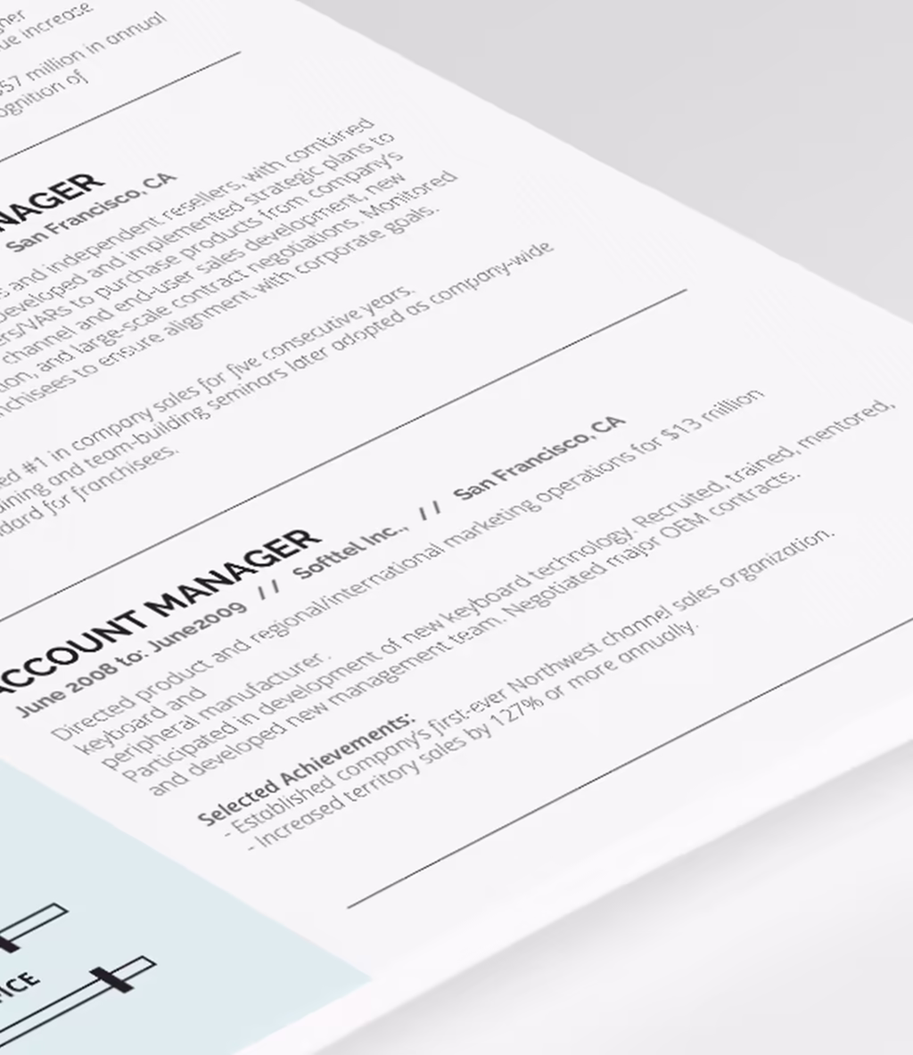 Tarika resume template experience detail