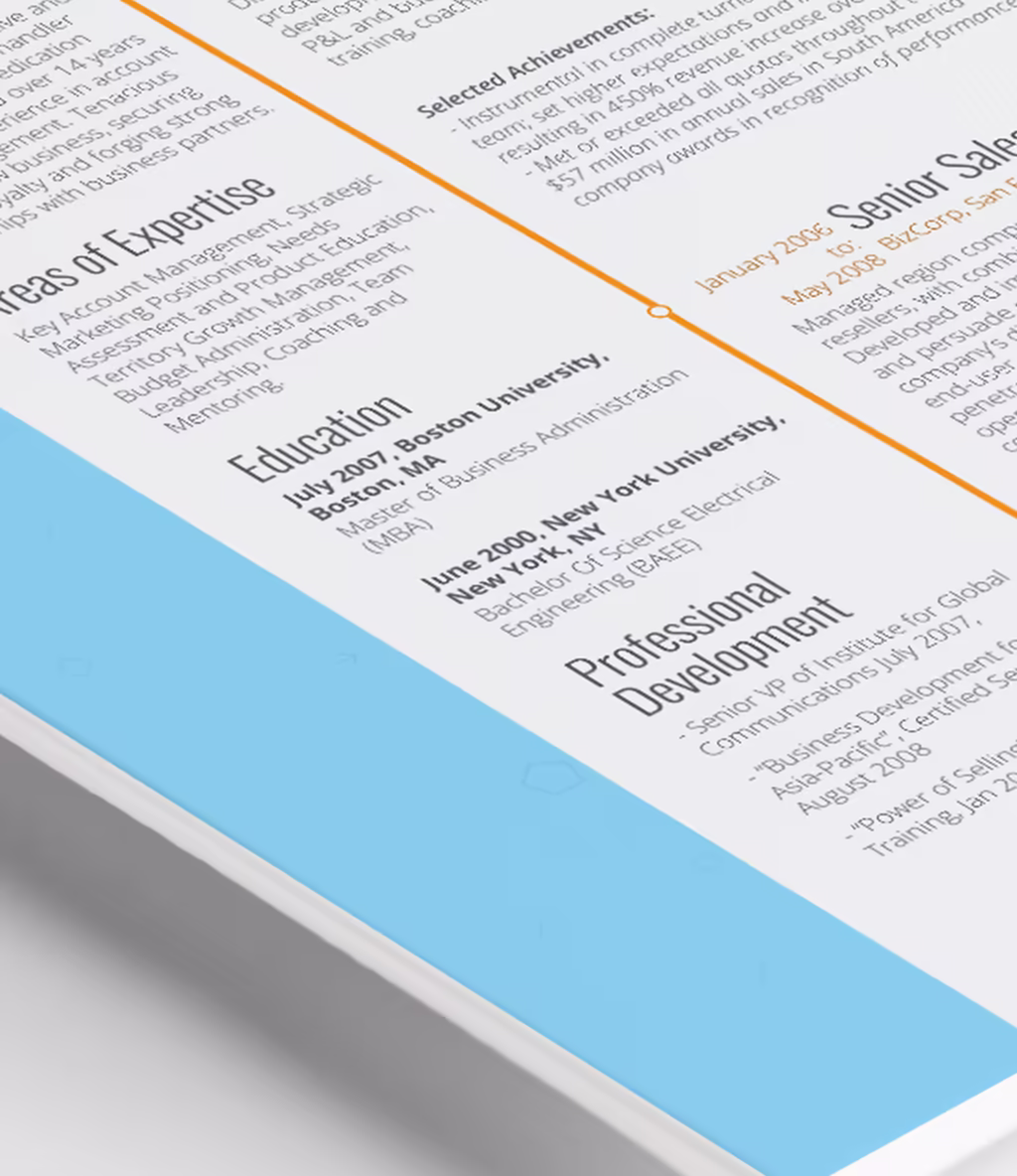 Venatici resume template skills detail
