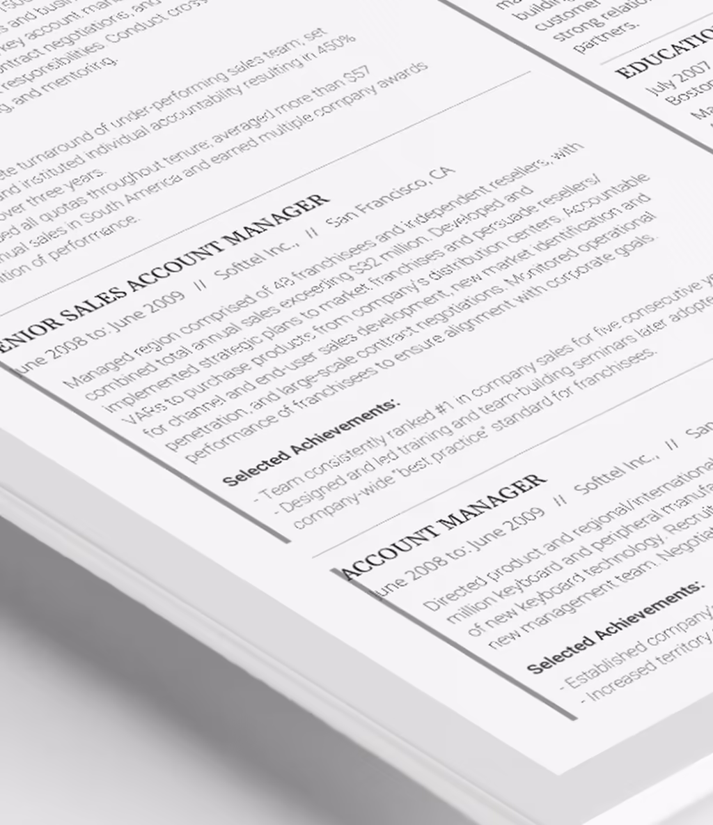 Volantis C resume template skills detail