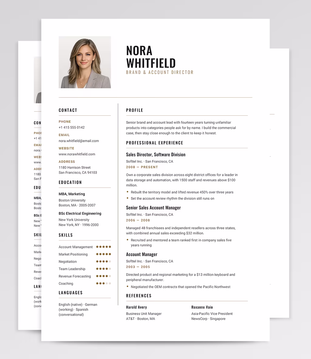Acamar resume template overview