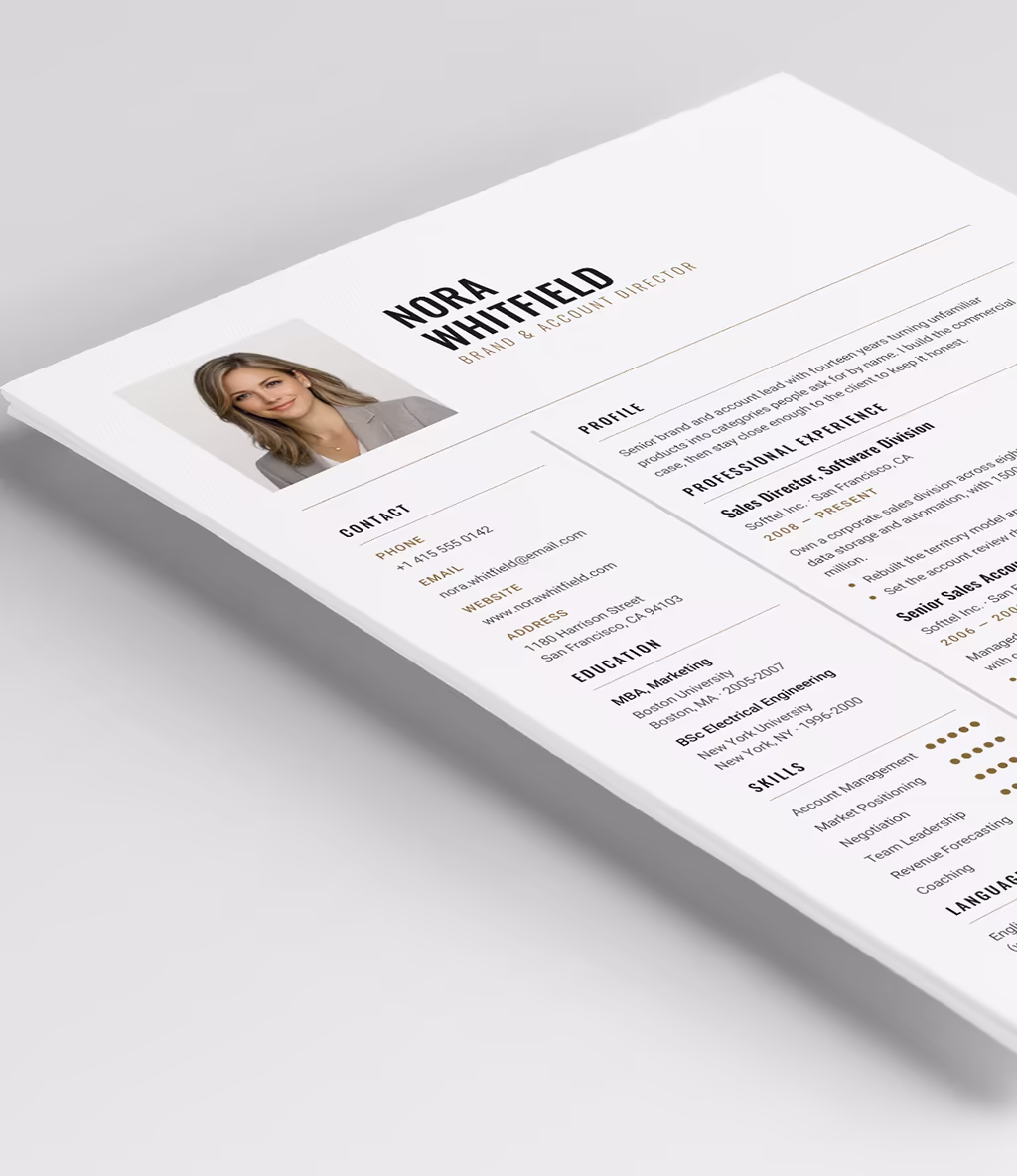 Acamar resume template header detail