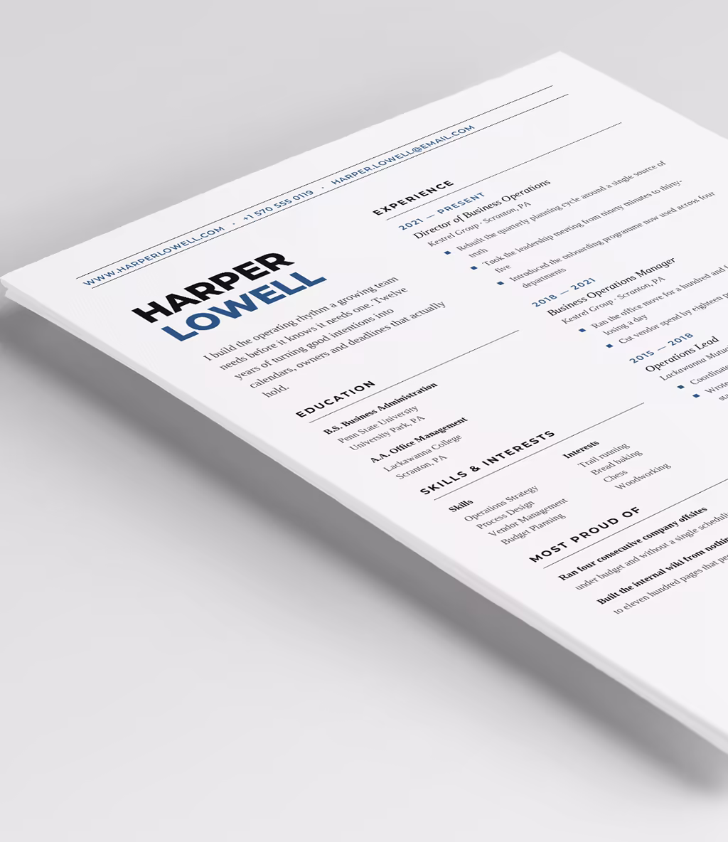 Bootes resume template header detail