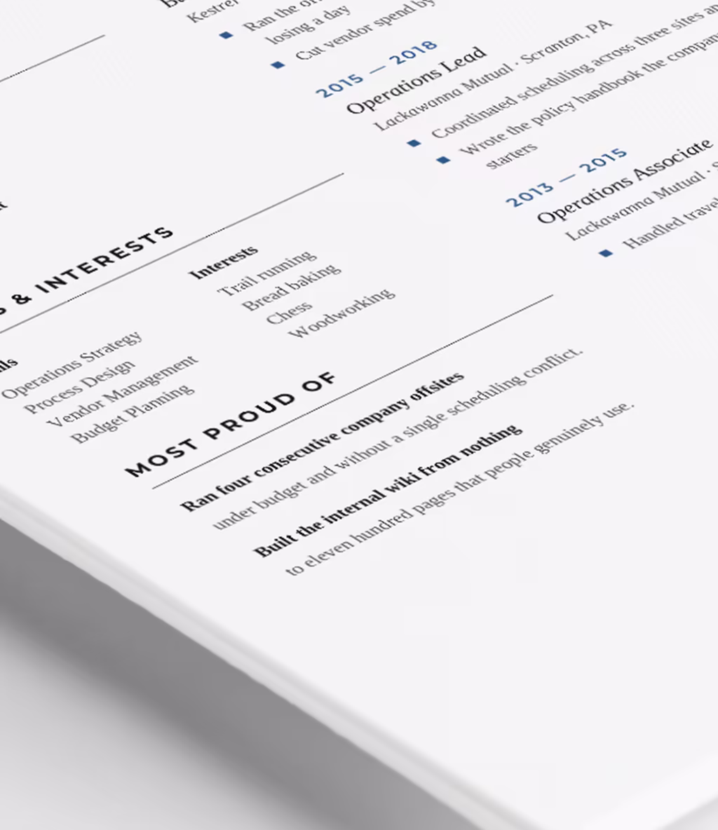 Bootes resume template skills detail
