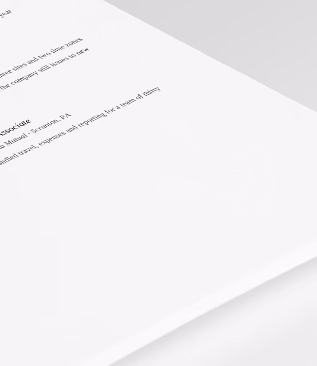 Bootes resume template experience detail