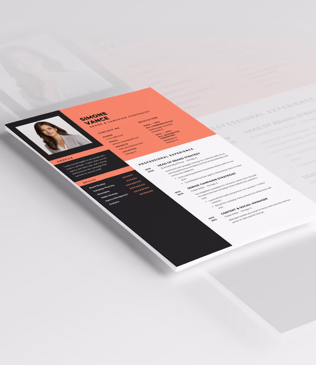 Circinus resume template angled mockup