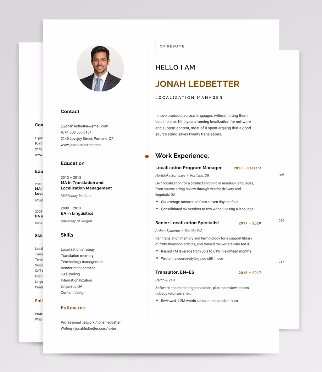 Eridanus resume template overview
