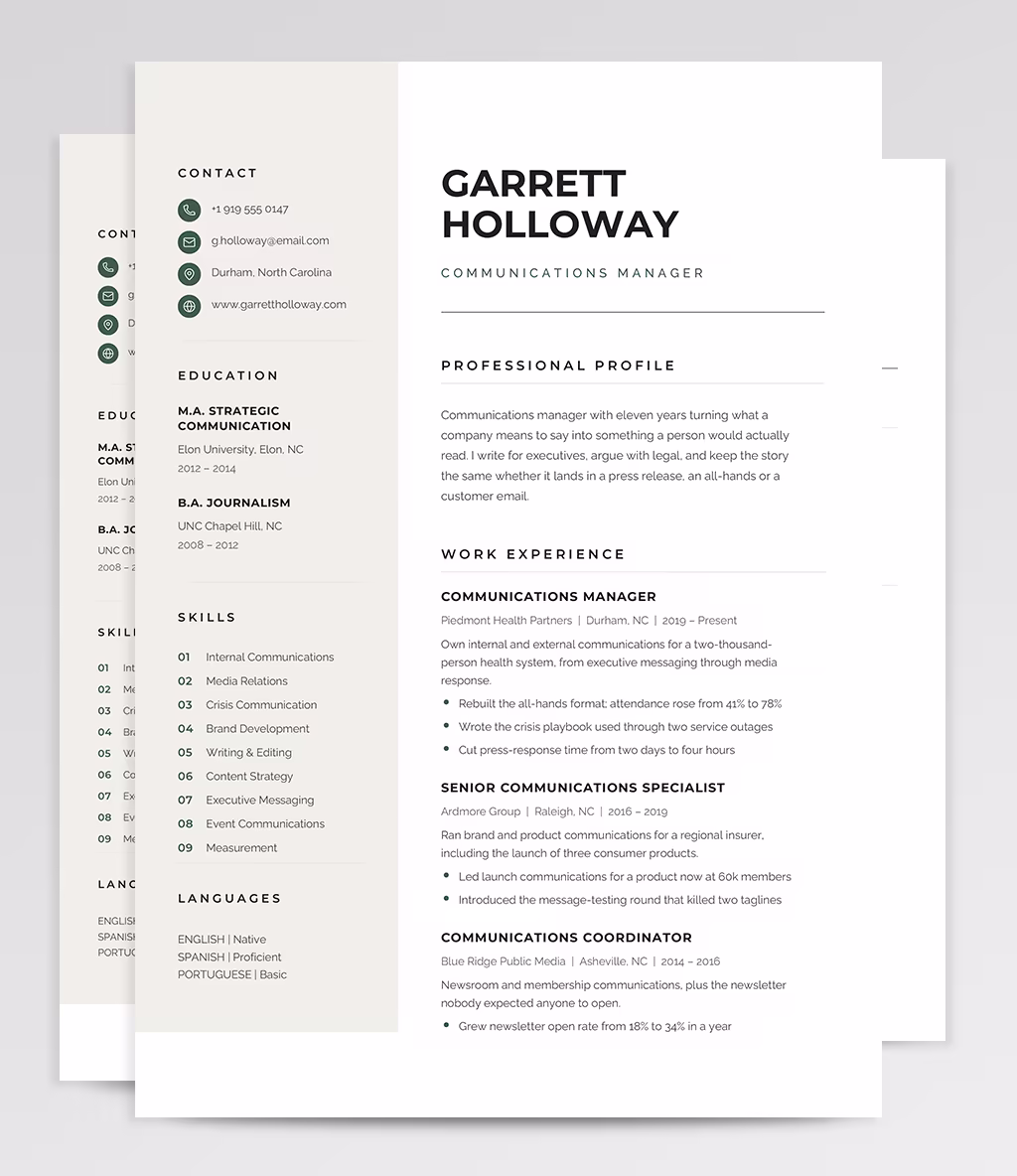 Fornax resume template overview