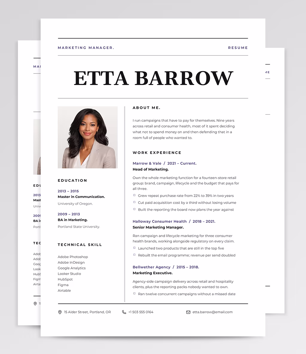 Hercules resume template overview