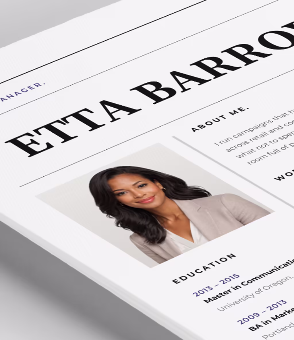 Hercules resume template content detail