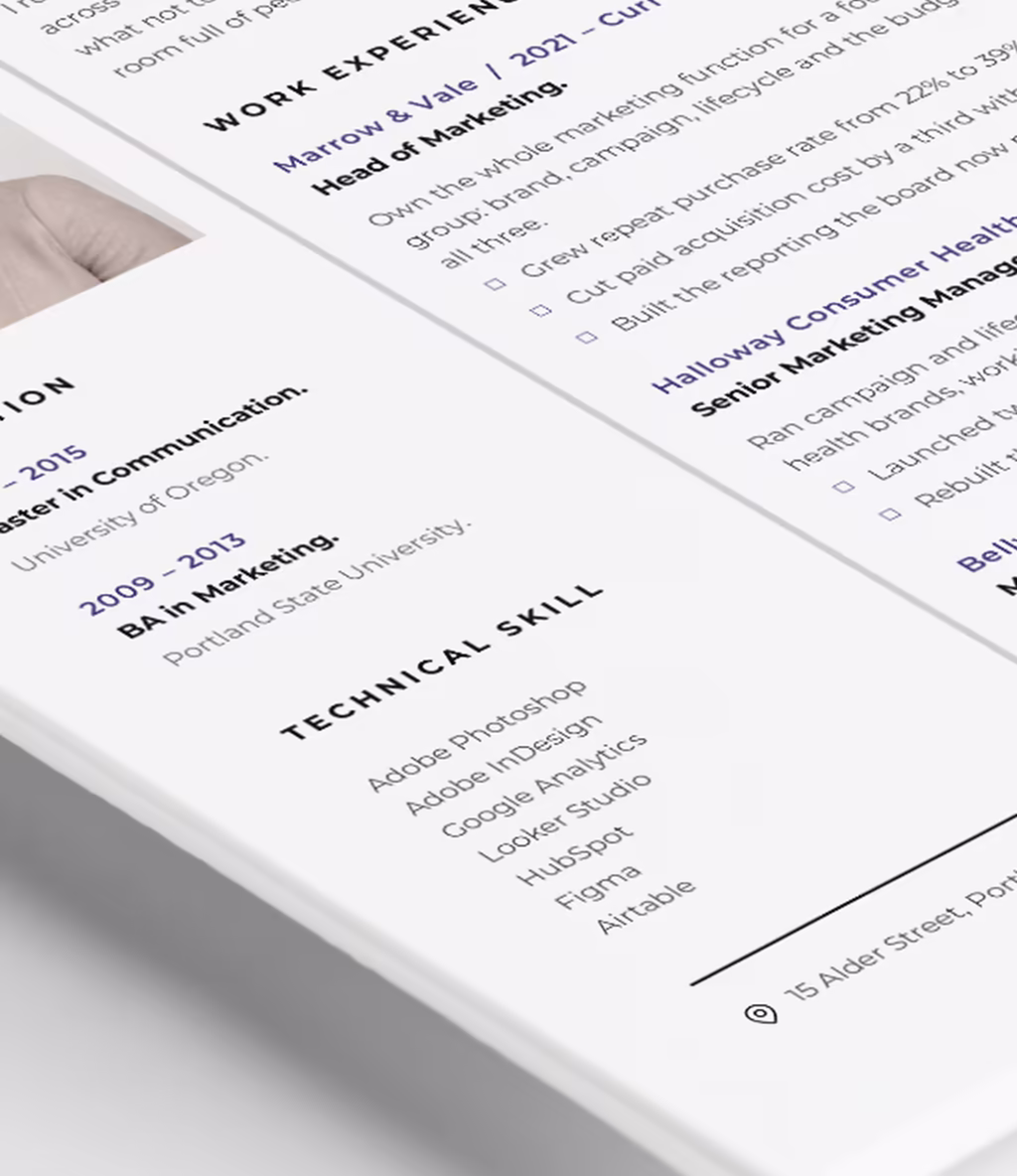 Hercules resume template skills detail