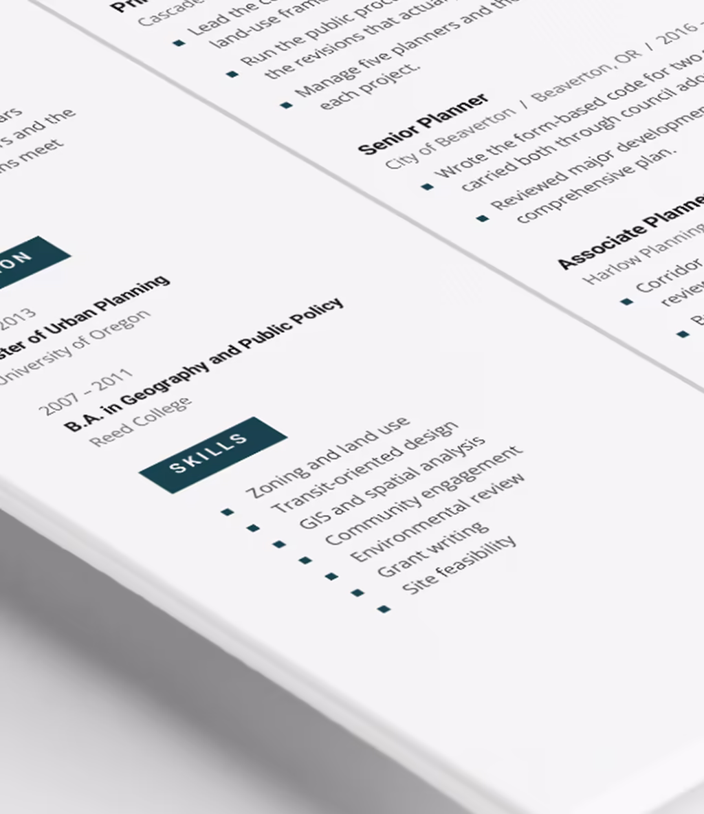 Indus resume template skills detail