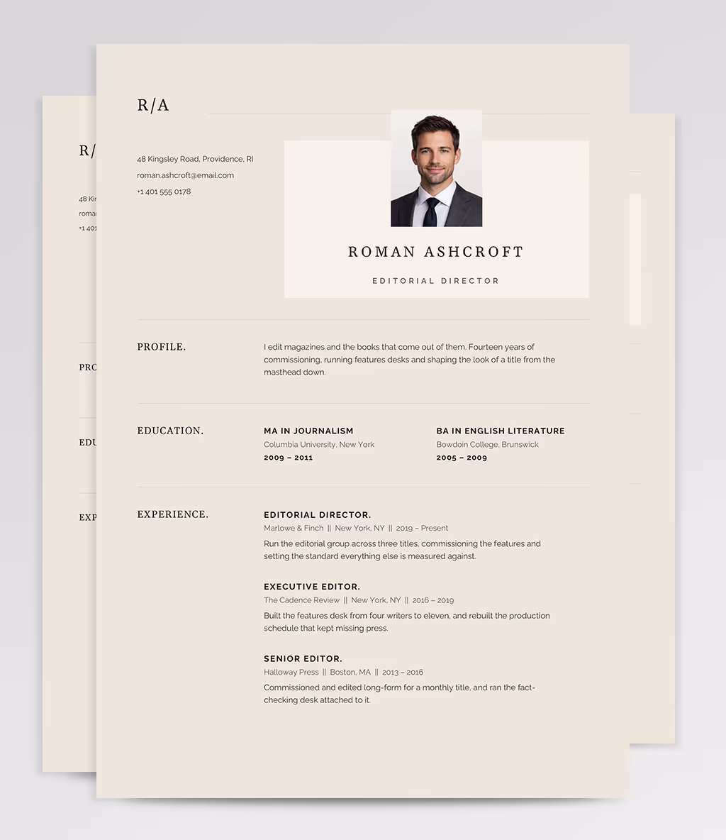 Norma resume template overview