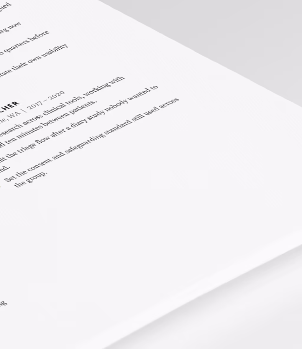 Pegasus resume template experience detail