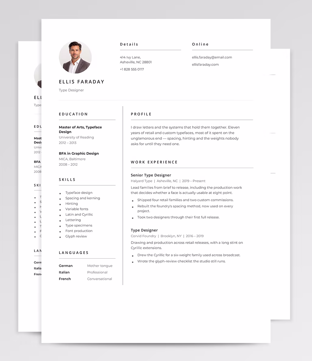 Pictor resume template overview