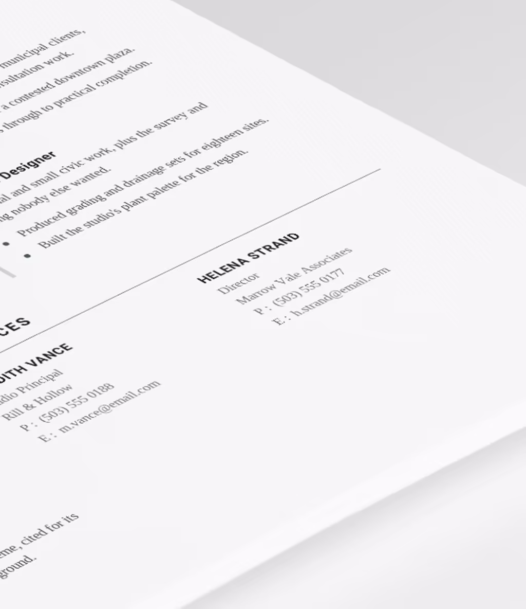 Puppis resume template experience detail